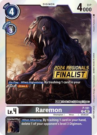 Raremon - P-101 (2024 Regionals Finalist) (P-101) - Digimon Promotion Cards Foil