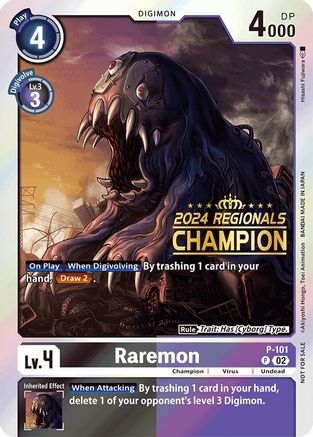 Raremon - P-101 (2024 Regionals Champion) (P-101) - Digimon Promotion Cards Foil
