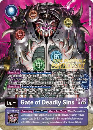 Gate of Deadly Sins (2024 Regionals Participant) (EX6-006) - Infernal Ascension Foil