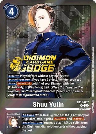 Shuu Yulin (Judge Pack 6) (BT15-087) - Exceed Apocalypse Foil