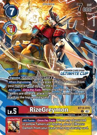 RizeGreymon (Ultimate Cup 2024) (BT13-015) - Versus Royal Knights Foil