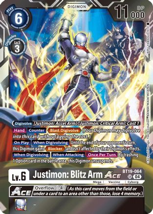 Justimon: Blitz Arm ACE (BT19-064) - Release Special Booster 2.5 Foil