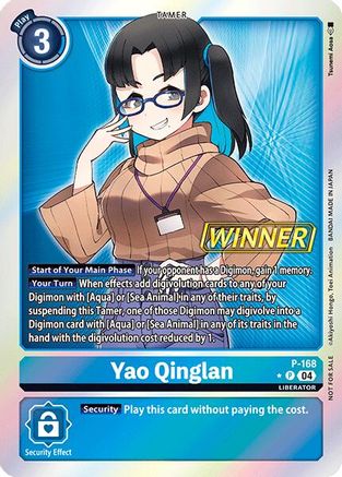 Yao Qinglan (Store Tournament 2025 Vol.1 Winner Pack) (P-168) - Digimon Promotion Cards Foil
