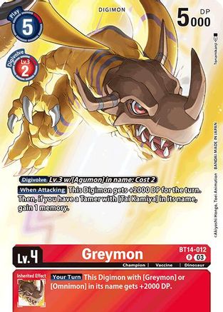 Greymon (Omnimon Binder Set) (BT14-012) - Blast Ace Foil