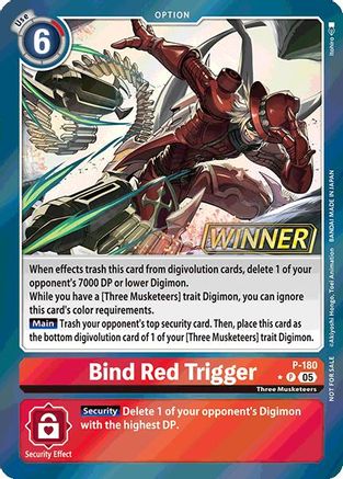 Bind Red Trigger (Store Tournament 2025 Vol.2 Winner Pack) (P-180) - Digimon Promotion Cards Foil