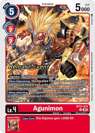 Agunimon (BT21-013) - World Convergence Release Event Cards Foil