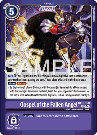 Gospel of the Fallen Angel (BT18-100) - Limited Card Pack -Billion Bullet- Foil