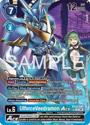 UlforceVeedramon ACE (Alternate Art) (BT22-025) - Cyber Eden Foil