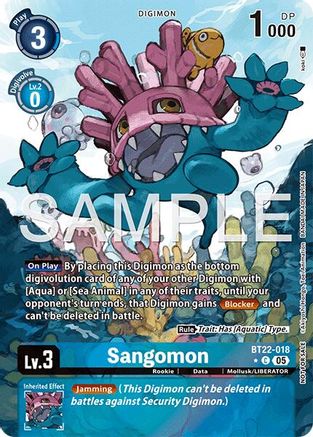 Sangomon (Box Topper) (BT22-018) - Cyber Eden Foil