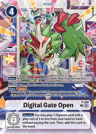 Digital Gate Open - P-206 (BANDAI Card Games Fest 25-26) (P-206) - Digimon Promotion Cards Foil