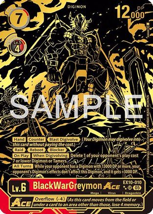 BlackWarGreymon ACE (Rare Pull) (EX10-010) - Sinister Order Foil