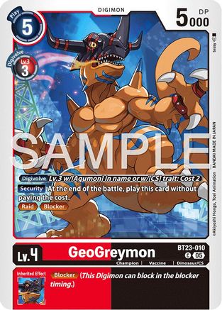GeoGreymon (BT23-010) - Hackers' Slumber