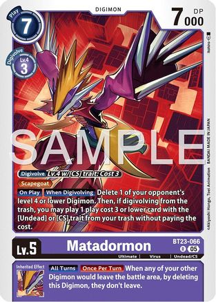 Matadormon (BT23-066) - Hackers' Slumber Foil