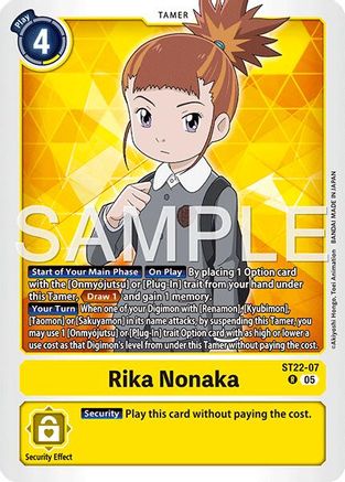 Rika Nonaka (ST22-07) - Starter Deck 22: Amethyst Mandala Advanced Deck Set Foil