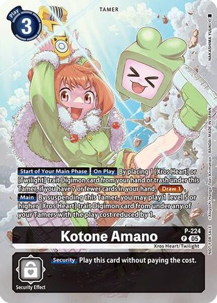 Kotone Amano (Time Stranger Box Topper) (P-224) - Digimon Promotion Cards Foil