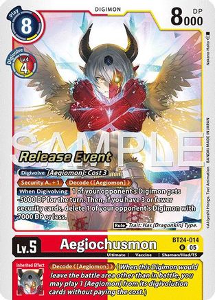 Aegiochusmon (BT24-014) - Time Stranger Release Event Cards