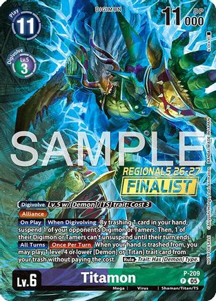Titamon (Regionals 26-27 Season 1 Finalist) (P-209) - Digimon Promotion Cards Foil