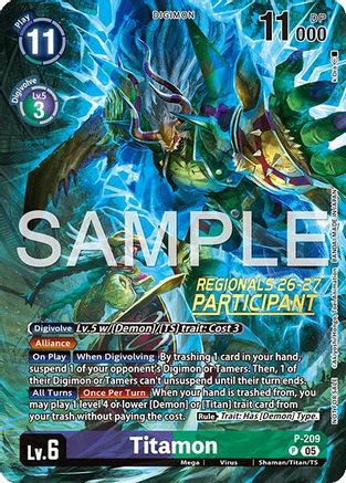 Titamon (Regionals 26-27 Season 1 Participant) (P-209) - Digimon Promotion Cards Foil