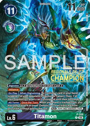 Titamon (Regionals 26-27 Season 1 Champion) (P-209) - Digimon Promotion Cards Foil