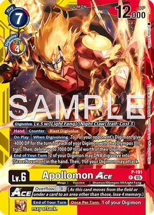 Apollomon ACE (P-191) - Limited Card Pack -Another Knight- Foil