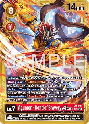 Agumon - Bond of Bravery ACE (Gold Border) (LM-021) - Advanced Booster Digimon Generation Foil