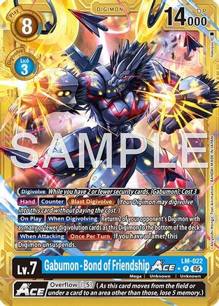 Gabumon - Bond of Friendship ACE (Gold Border) (LM-022) - Advanced Booster Digimon Generation Foil