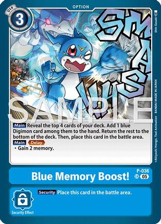 Blue Memory Boost! (Reprint) (P-036) - Advanced Booster Digimon Generation Foil