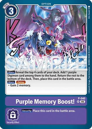 Purple Memory Boost! (Reprint) (P-040) - Advanced Booster Digimon Generation Foil