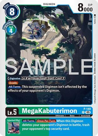 MegaKabuterimon P-140 (Reprint) (P-140) - Advanced Booster Digimon Generation Foil