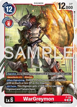 WarGreymon - P-182 (Reprint) (P-182) - Advanced Booster Digimon Generation Foil