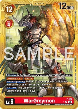WarGreymon - P-182 (Gold Border) (P-182) - Advanced Booster Digimon Generation Foil