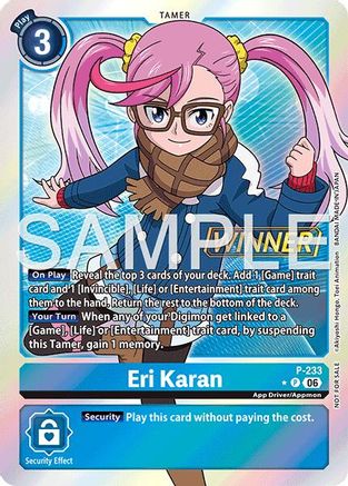 Eri Karan (Store Tournament 2026 Vol. 2 Winner Pack) (P-233) - Digimon Promotion Cards Foil