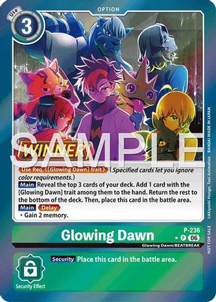 Glowing Dawn (Store Tournament 2026 Vol. 2 Winner Pack) (P-236) - Digimon Promotion Cards Foil