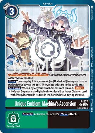 Unique Emblem: Machina's Ascension (Store Tournament 2026 Vol. 2 Participation Pack) (P-237) - Digimon Promotion Cards