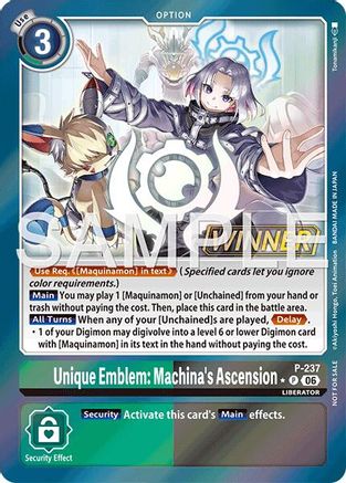 Unique Emblem: Machina's Ascension (Store Tournament 2026 Vol. 2 Winner Pack) (P-237) - Digimon Promotion Cards Foil