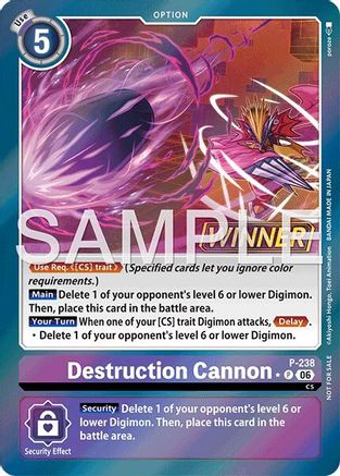 Destruction Cannon (Store Tournament 2026 Vol. 2 Winner Pack) (P-238) - Digimon Promotion Cards Foil