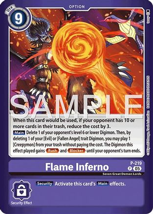 Flame Inferno (P-219) - Limited Card Pack -Final Crest- Foil