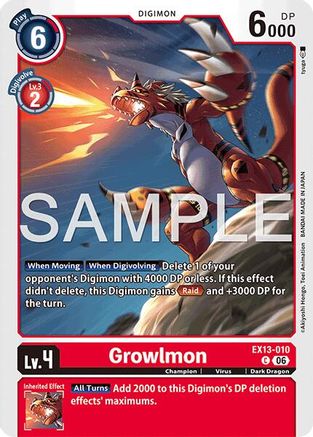 Growlmon (EX13-010) - Chivalrous XIII