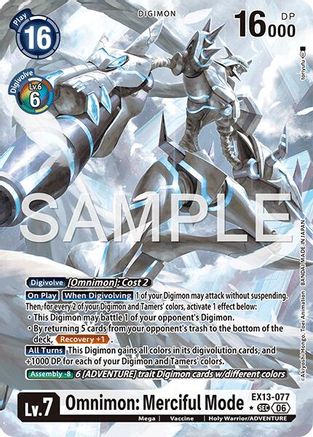Omnimon: Merciful Mode (Alternate Art) (EX13-077) - Chivalrous XIII Foil
