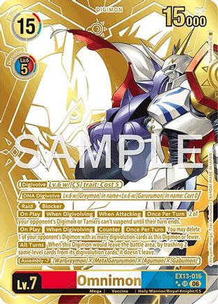 Omnimon (Rare Pull) (EX13-016) - Chivalrous XIII Foil